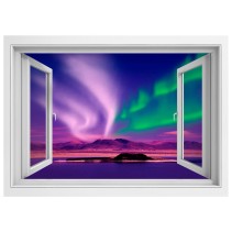 Vinilos ventanas 3d aurora boreal